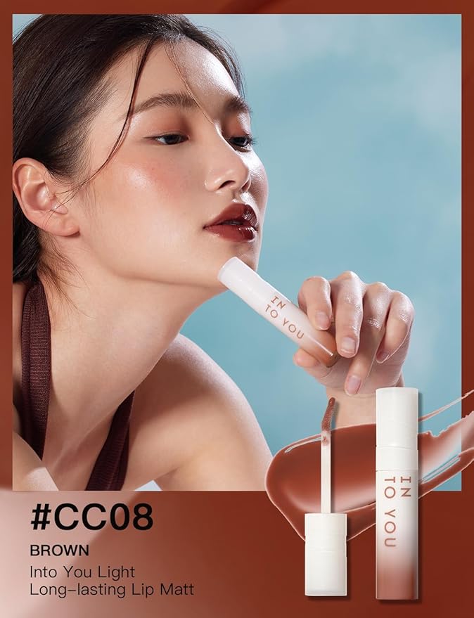 INTO YOU Lip Stain Long Lasting, Lip Gloss, Lip Tint, Lip Plumper Gloss, Glitter Lip Gloss, Liquid Lipstick, Vivid Color, Smudge-Proof, Lightweight, Naturally Moisturizing, Lip Oil For Dry Lips (CC08)