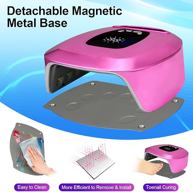 UV LED Nail Lamp Dryers Cordless 108W Rechargeable Portable UV Light for Gel Nails Polish Kit,Fast Curing Poly Builder Gel Lamp with Sensor Metal Base 4 Timer 35 LEDs,Professional Manicure Art Tools