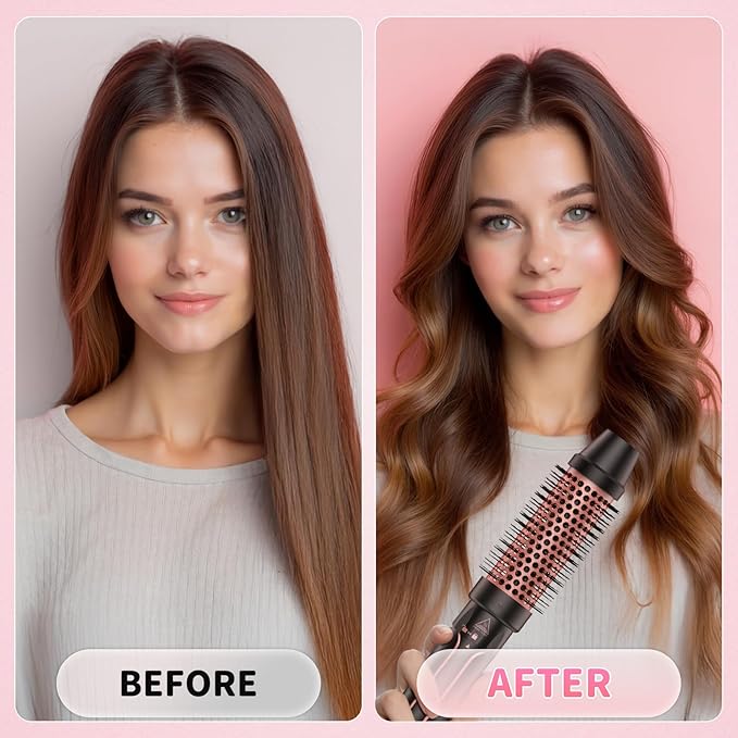 5 in 1 Curling Iron, Sixriver Hair Curling Wand Set with Curling Thermal Brush&4 Interchangeable Ceramic Curling Wand(0.4”-1.25”), Long Lasting Curls, Fast Heating Hair Wand Curler with Glove&2 Clips