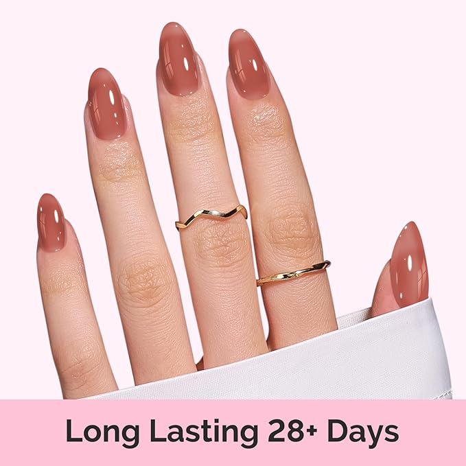 MelodySusie Jelly Gel Nail Polish Set,6 Transparent Colors,Milky or Jelly Texture,Sheer Earth Tones Colors Soak Off UV LED Light Cure or Salon Manicure and Nail Art DIY at Home