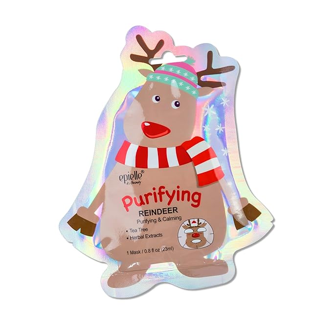 Epielle Holiday Character Face Mask 12 Pack, Fun & Effective Korean Skin Care, Spa Party Favors, Stocking Stuffers, Birthday Gifts for Women, Thanksgiving Essentials
