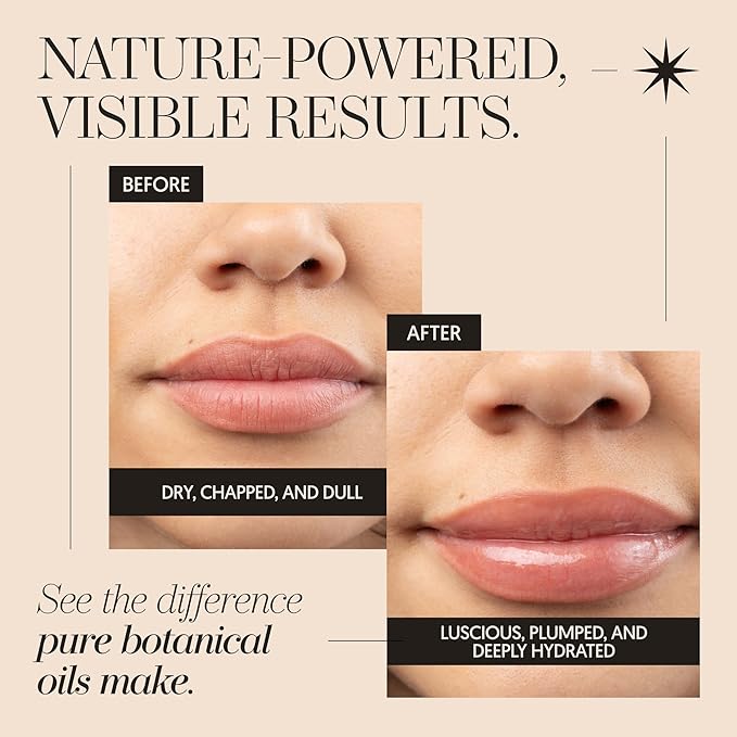 100% Natural Lip Treatment for Dry, Chapped Lips- Infused with Jojoba for Deeply Nourishing Lip Oil, Long-Lasting Hydration, Cold-Pressed Oils, Pregnancy Safe, Organic Lip Gloss by Finally