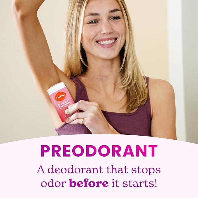 Lume Whole Body Deodorant - Invisible Cream Tube Mini + Solid Stick Bundle - 72 Hour Odor Control - Aluminum & Baking Soda Free, Skin Loving (Peony Rose)