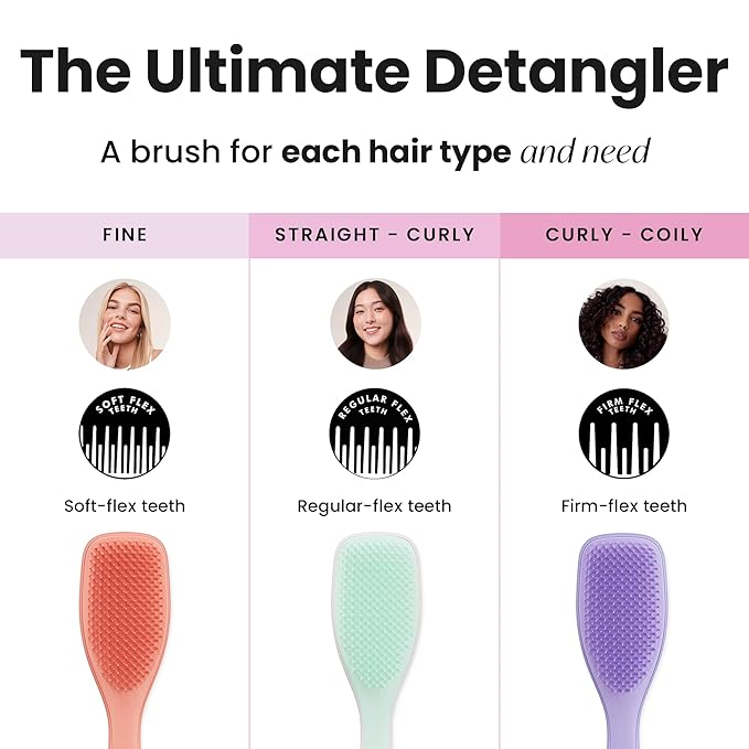 Tangle Teezer Ultimate Detangler Brush for Wet & Dry Hair, Eliminates Knots & Reduces Breakage for All Hair Types, Baby Pink & Mint