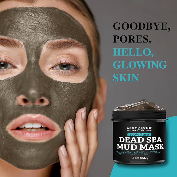 Aromasong 100% Pure Dead Sea Mud Mask for Face and Body - Spa Quality Pore Minimizer for Face & Oily Skin, Cleansing Natural Skin Care for Women and Men - 8 oz
