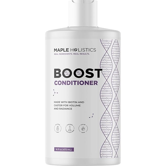 Boost Biotin Conditioner for Thinning Hair - Sulfate Free Biotin and Collagen Conditioner for Women & Men with Moisturizing and Volumizing Castor and Rosemary Oil for Fine Weak & Dull Hair (16 Fl Oz)