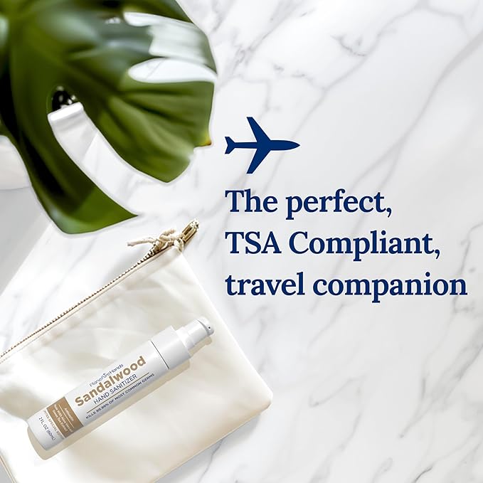 PlaneAire Sandalwood Lotion Hand Sanitizer | Travel Essential | TSA-Approved | Moisturizing Hand Lotion | Plant-Based and Vegan | Made with Essential Oils | Travel Size | 6-Pack