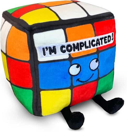 Punchkins Cube Plushie - I'm Complicated Funny Cube Plush, Gift for Puzzle Lovers, Sassy Plush Toy for Gifting