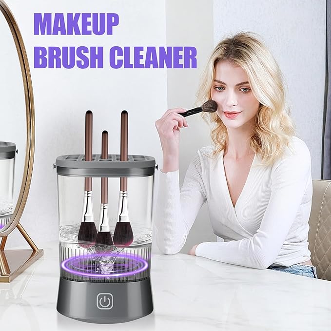 Electric Makeup Brush Cleaner, Auto-Rotating Brush Cleaner for Deep Cleaning, One-Click Operation Automatic Spinning Cosmetic Brush Cleaner, Suitable for All of Makeup Brushes