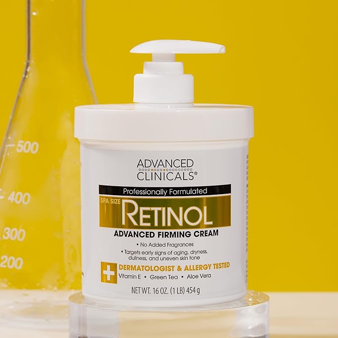 Advanced Clinicals Retinol Body Lotion & Face Moisturizer | Anti Aging Skin Care Retinol Body Cream For Women & Men Improves Appearance Of Fine Lines, Wrinkles, & Look Of Crepey Skin, W/Travel Size