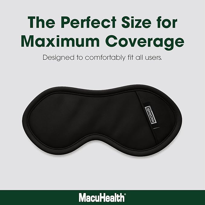 Macuhealth MacuMask - Moist Heat Eye Compress for Dry Eyes, Blepharitis, MGD & Digital Eye Strain, Adjustable Strap, SterilEyes Technology, Microwave & Freezer Safe, Hot or Cold Compress (Premium)