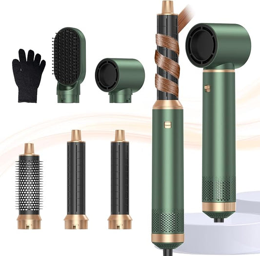 Blow Dryer Brush 5 in 1, Negative Ion Hair Dryer Brush Set Upgrade Hot Air Brush Air Styler Curling Wrap Air Curler, Curling Iron Hair Styling Tools As A Gift for Straight/Curl/Drying/Smoothing