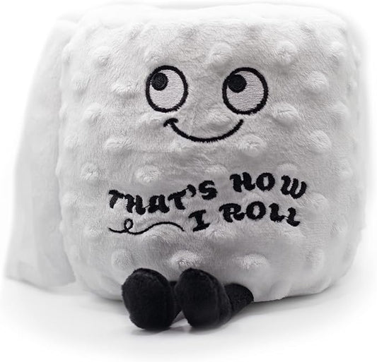 Punchkins Toilet Roll Plushie - That's How I Roll Silly Toilet Paper Plush, Cute & Sassy Plush Toy for Gifting