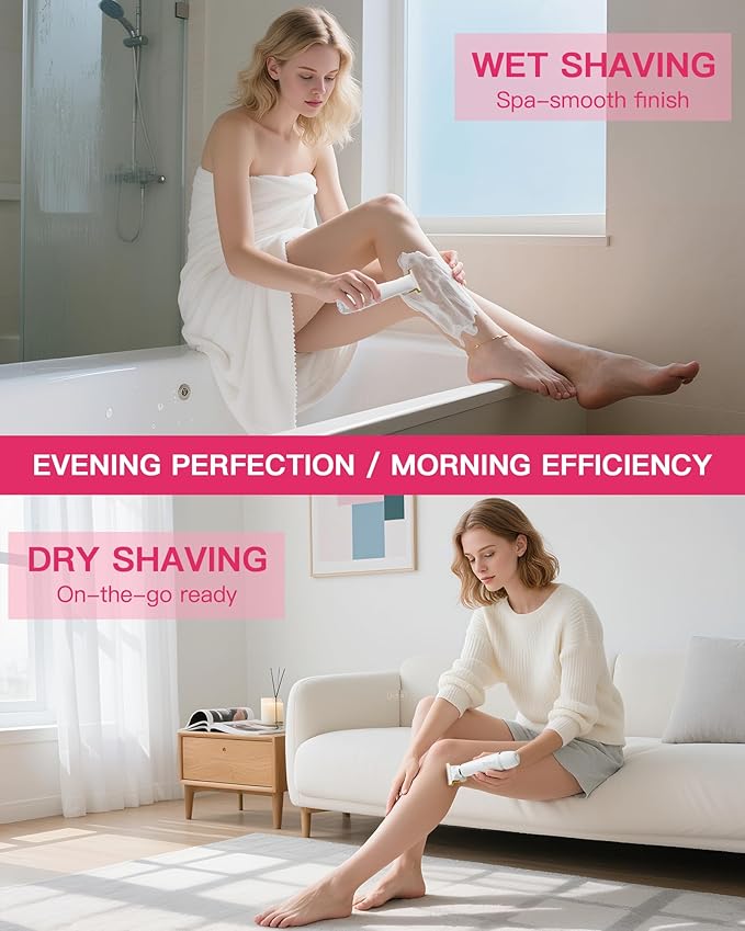 Trimma Bikini Trimmer for Women - 5 in 1 Waterproof Womens Electric Razor for Sensitive Skin, Rechargeable Portable Electric Body Razor (Leg, Arm, Bikini, Face, Nose, Eyebrow, Back)