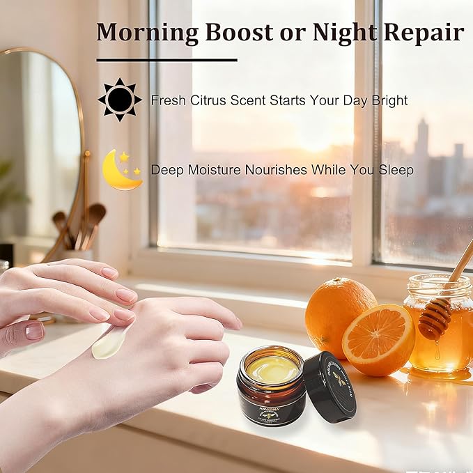 Beef Tallow for Skin, Organic Grass-Fed Tallow and Honey Balm with Row Wild Honey, Deeply Moisturizes Face & Body Moisturizer, Natural Formula for Dry & Sensitive Skin (2 OZ, Citrus)