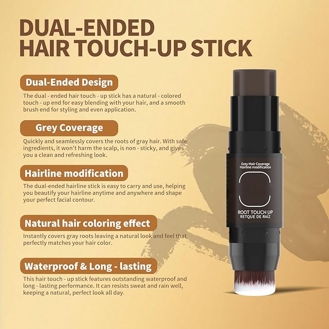 Gowwim Root Touch up Powder, Instantly Gray Hair Cover up Hairline Powder for Women & Men Waterproof and Sweatproof Root Cover Up Long-Lasting for Thinning & Loss Hair (black3, 7.5g)