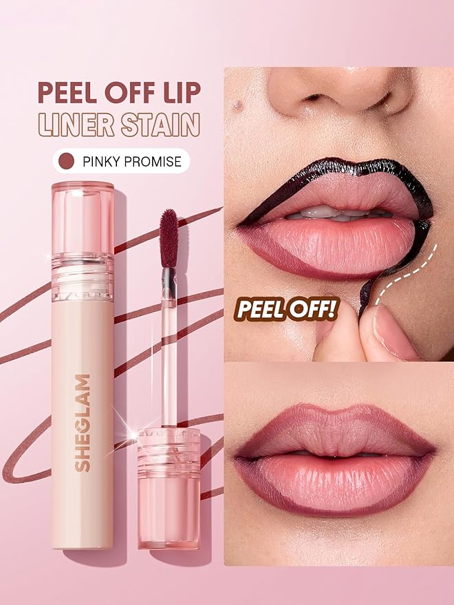 SHEGLAM Fall In Line Peel Off Lip Liner Stain Long Lasting Transfer-proof Nude Lip Tint-Pinky Promise