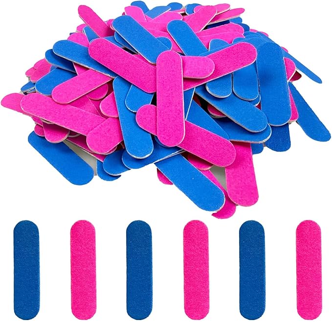 200 Pack Mini Nail Files and Buffers Double Sided Emery Boards Manicure Tool for Acrylic Nails, Nail Care - 2 Inch