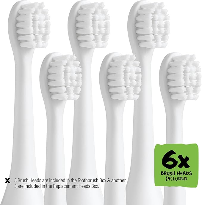 Made by Dentists Kids Electric Toothbrush - Rechargeable Vibrating Toothbrush with Timer, Includes 6 Replacement Heads, Gently Cleans Teeth, Girls and Boys, Kid & Toddlers Age 2+, Monster