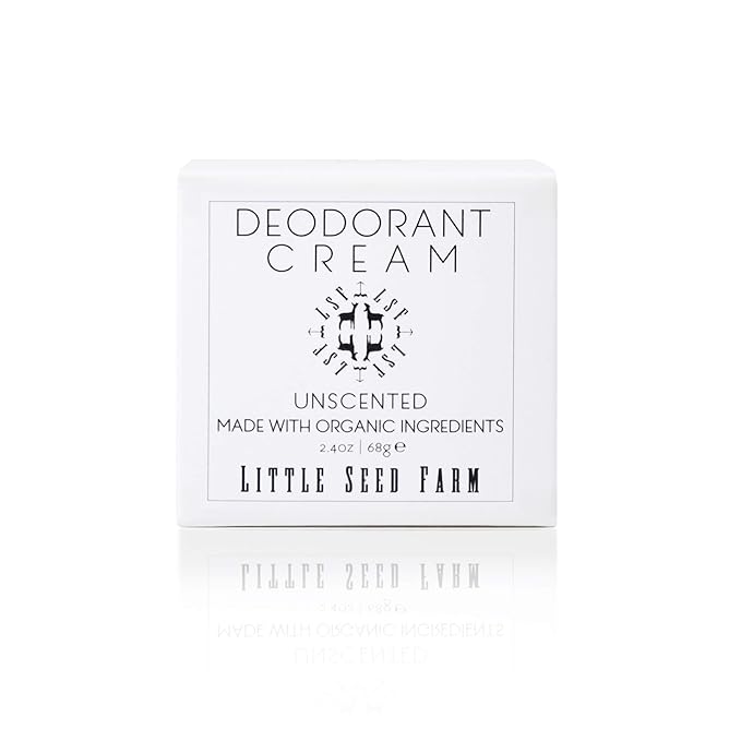 Little Seed Farm All Natural Deodorant Cream - Unscented - Aluminum Free Deodorant for Women or Men, Net Wt. 2.4oz | 68g