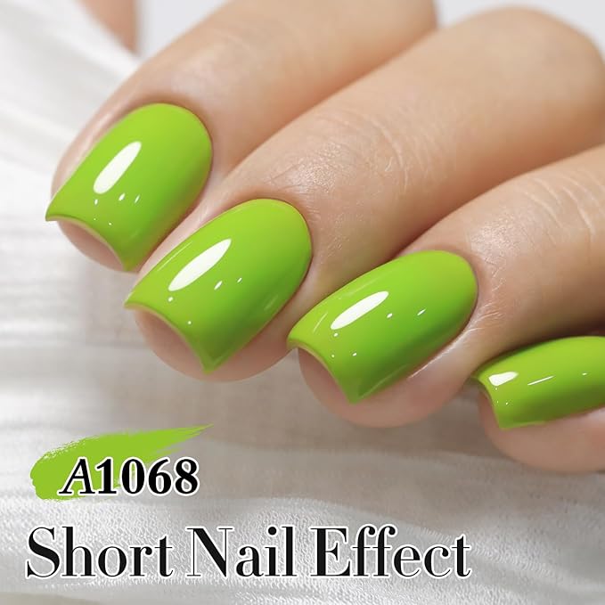 Double Rhythm 15ML Gel Nail Polish Pure Sheer Same Color Same Bottle Soak Off Gel Polish Art Manicure Salon DIY at Home for Women (Light Green-A1068)