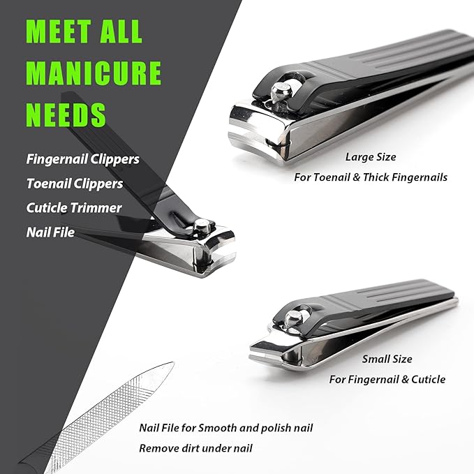 Heavy Duty Podiatrist Toenail Clippers for Thick and Ingrown Nails, Toe Nail Clippers Sets for Men Women Seniors, Stainless Steel 4PCS