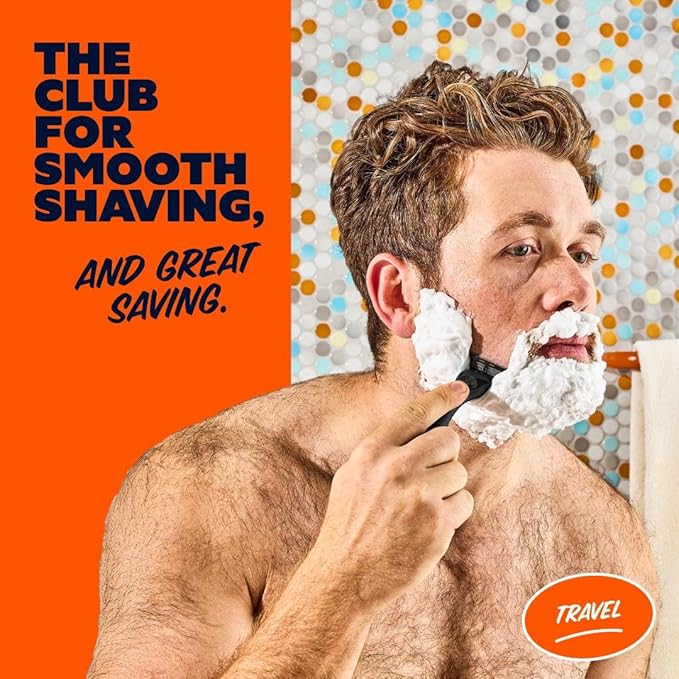 Dollar Shave Club | Travel Shave Set | 4 Swift Rinse Refill Cartridges, 1 Handle, 1 Razor Cover