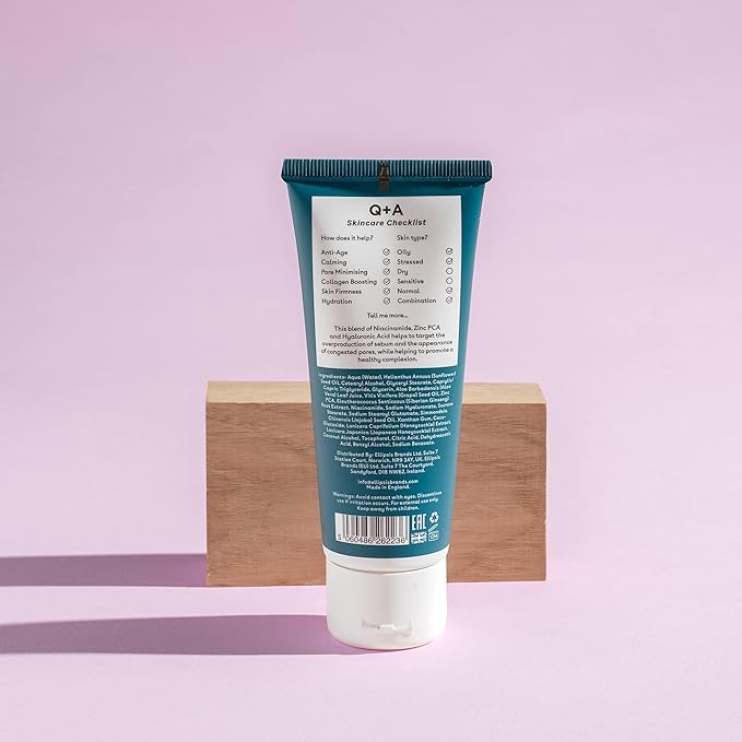 Q+A Zinc PCA Daily Moisturizer (75ml), Hydrating Moisturizer Face Cream for Oily and Blemish-Prone Skin, with Niacinamide and Ginseng, Oil Control and Pore Minimising, Fragrance Free Skincare