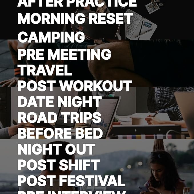 20 Pack - Portable Face and Body Wipes - Post Workout, Travel, Late Night, Pre Meeting - Powered By Tea Tree, Chamomile, Vitamin E, Aloe