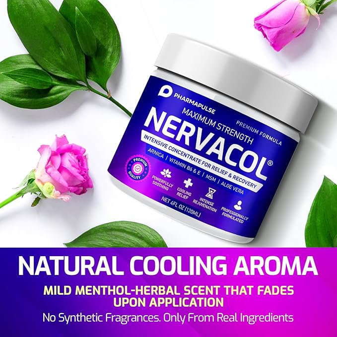 Pharmapulse Neuropathy Nerve Therapy & Relief Cream - Maximum Strength Relief Cream for Foot, Hands, Legs, Toes Includes Alpha Lipoic Acid, Arnica, Vitamin B6, Aloe Vera, MSM - Effective Soothing 4oz