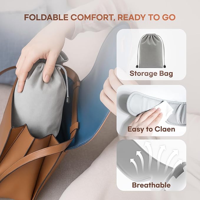 HubiCare Ultra Quiet with Double Pad Eye Massager, under 30dB Heat & Cooling for Enhanced Comfort, Airbag and Bluetooth Music for Dark Circles, Dryness, Relieve Strain and Migraine Relief Relaxation