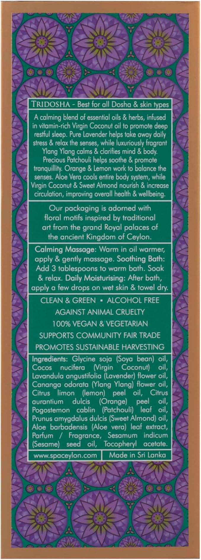 SPA CEYLON Sleep Massage & Bath Oil, Natural Therapy Blend, Ayurveda, Lavender Scented Relaxing Body Massage Oil