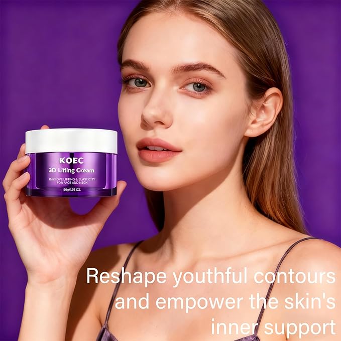 3D Effect Facial Cream 1.7 fl oz, Probiotic & Peptide Night Moisturizer for Face and Neck, Helps Improve the Look of Firmness and Fine Lines (1)