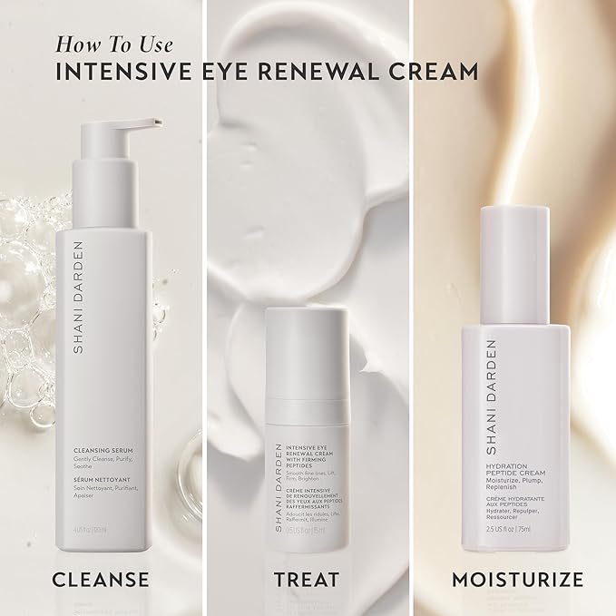 SHANI DARDEN Intensive Eye Renewal Cream, Hydrating Under Eye Cream for Dark Circles, Fine Lines, Wrinkles & Crows Feet with Niacinamide, Shea Butter & Ceramide, Crease-Free & Makeup-Ready, 0.50 fl oz