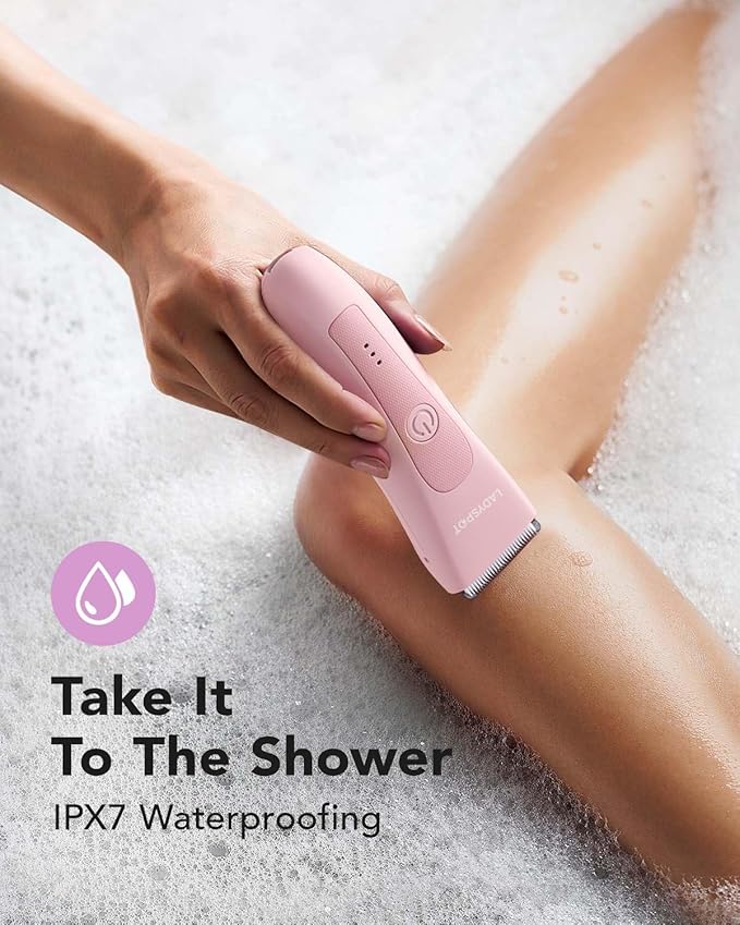 MANSPOT LADYSPOT™ Hair Finishing Trimmers, with 3 Guard and Replaceable Ceramic Blade Heads, LADYSPOT™ Hair Shaver Kit Sets (Women-Pink-Version)