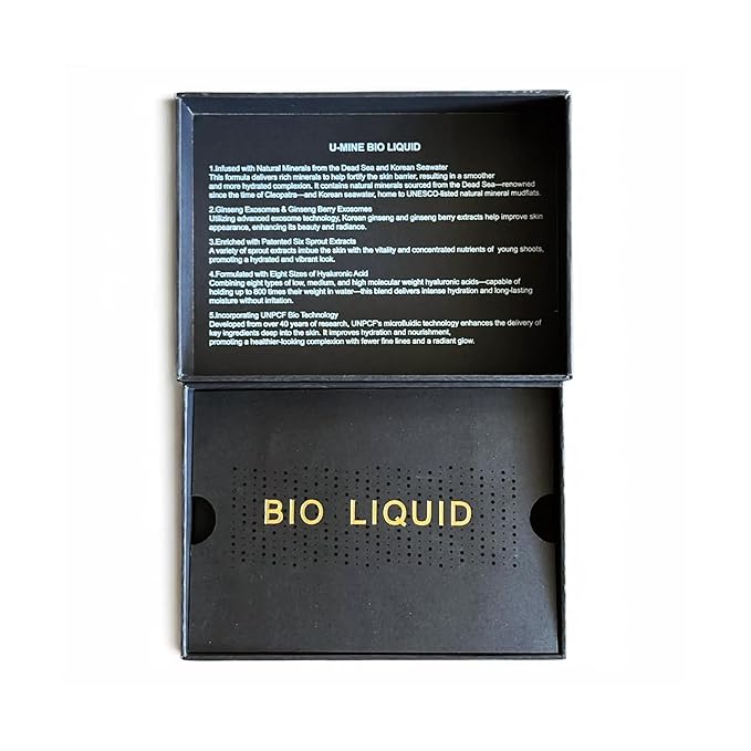 U-Mine BIO LIQUID Premium Mineral Treatment, Dead Sea Minerals, Hyaluronic Acid, NMN, Ginseng Berry Exosomes, Anti-Aging Skin Rejuvenation, 30ml