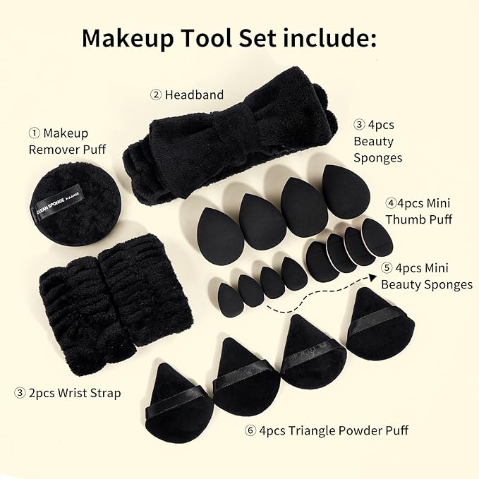 MAANGE Makeup Brush Set 38 Pcs Premium Synthetic Makeup Brushes For Foundation Powder Concealers Blush Eye shadows Make up Brushes Kits - Black