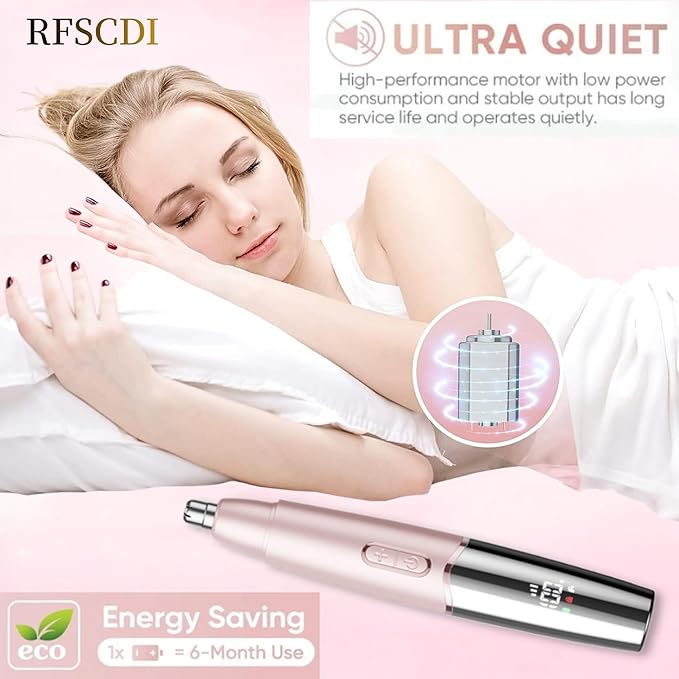 5-in-1 Rechargeable Nose & Ear Hair Trimmer - IPX7 Waterproof Dual Edge Grooming Kit for Men & Women, Perfect for Hair Removal of Nose, Eyebrows, Beard, Bikini, and Facial Hair (Pink)