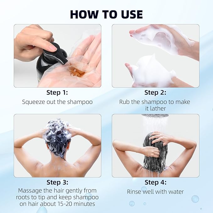 Ivnil Black Hair Dye Shampoo 3 in 1 Color Shampoo for Women & Men for Gray Hair Coverage for Instant Champu Para Canas