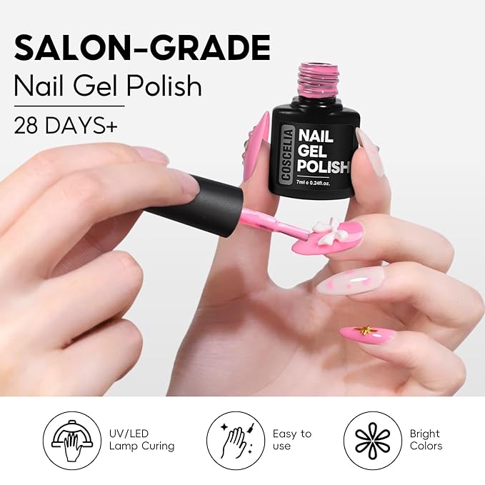 COSCELIA 25PCS Gel Polish Set Fall Winter Colors Gel Nail Polish Soak Off with Glossy Matte Silver Golden Glitter Top Coat Red Brown Black White Green Purple DIY Christmas Gifts for Women Teens Girls