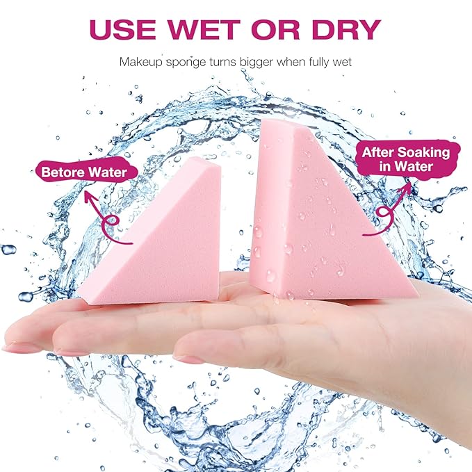 WSYUB Makeup Sponges Wedges, Disposable Makeup Applicator Cosmetic Wedges Sponges for Foundation Latex Free, Medium Size