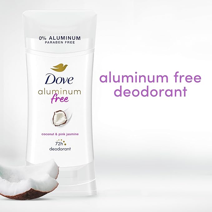 Dove Aluminum Free Deodorant for Women 3 Count Coconut and Pink Jasmine 72 hour odor protection 2.6 oz