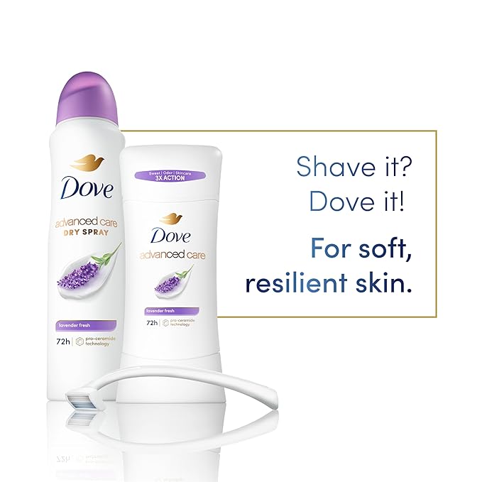 Dove Advanced Care Antiperspirant Deodorant Stick Lavender Fresh for Helping Repair Skin Barrier After Shaving, with 72-Hour Sweat & Odor Protection, 2.6 oz