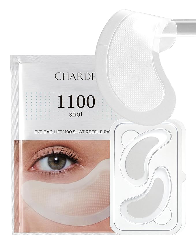 CHARDE Eye Bag Lift 1100 Shot Reedle Patch | Advanced Under-Eye Care with Lift Tox 50.2%, Cica Exosome, Niacinamide for Dark Circles & Puffiness | Korean Skin Care | 8 Patches (4 pairs)