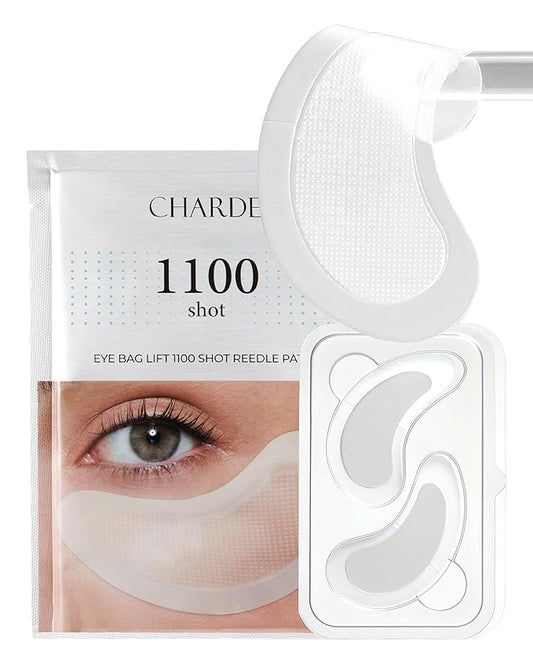 CHARDE Eye Bag Lift 1100 Shot Reedle Patch | Advanced Under-Eye Care with Lift Tox 50.2%, Cica Exosome, Niacinamide for Dark Circles & Puffiness | Korean Skin Care | 8 Patches (4 pairs)