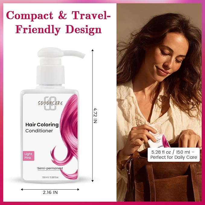 SOVONCARE Pink Hair Color Depositing Conditioner Mask 5.28 OZ, Cruelty-Free