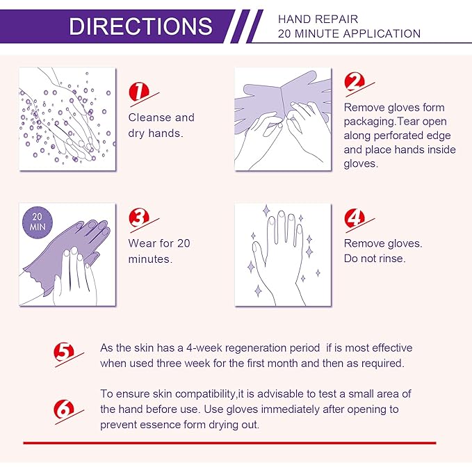 4 Pack Hands Moisturizing Gloves, Hand Spa Mask Infused Collagen, Serum + Vitamins + Natural Plant Extracts for Dry, Cracked Hands, Moisturizer Hands Mask, Repair Rough Skin for Women&Men