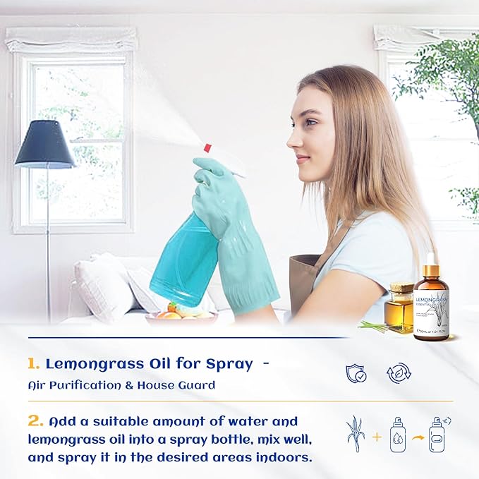 HIQILI Essential Oil, 100% Pure Natural Undiluted - Lemongrass - 1.01 Fl. Oz