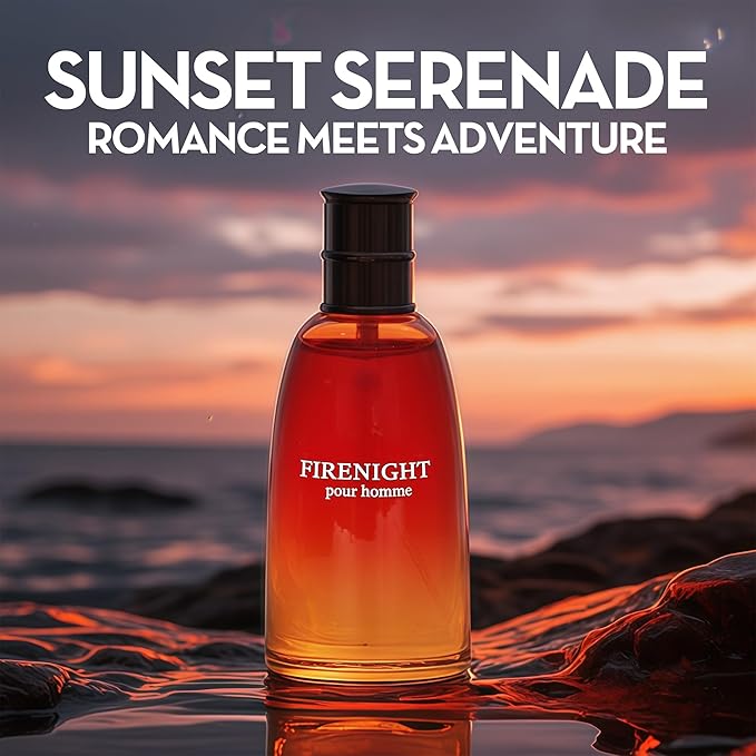 3Pack Men Cologne Fire Series Eau De Parfume Spray with Woody Floral & Fruity Scent Perfume Gift Set Day to Night Luxury Fragrances