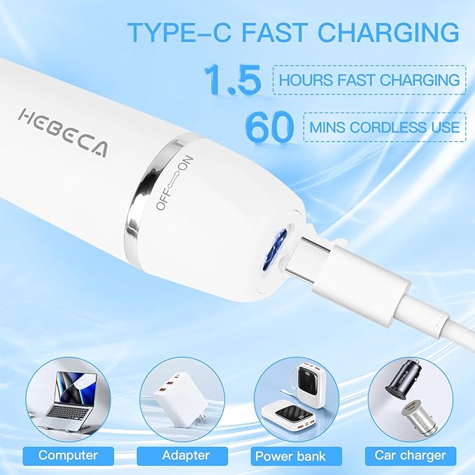 Ear Nose Hair Trimmer for Women, Eyebrow & Face Hair Trimmers, 3in1 Electric Facial Hair Trimmer, Waterproof & Rechargeable Women's Face Hair Remover Portable (White)